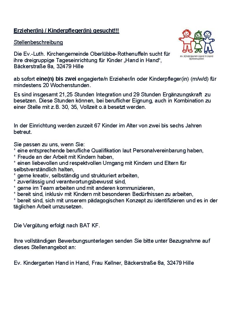 Erzieher gesucht