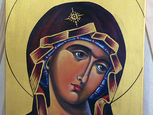 Ausstellung in St. Simeonis: „Spiegelungen des Himmels. Christliche Ikonen und islamische Kalligraphie“ von Shadi Hasrouni