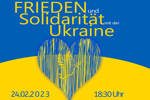Gedenkveranstaltung zum Jahrestag des Angriffs auf die Ukraine