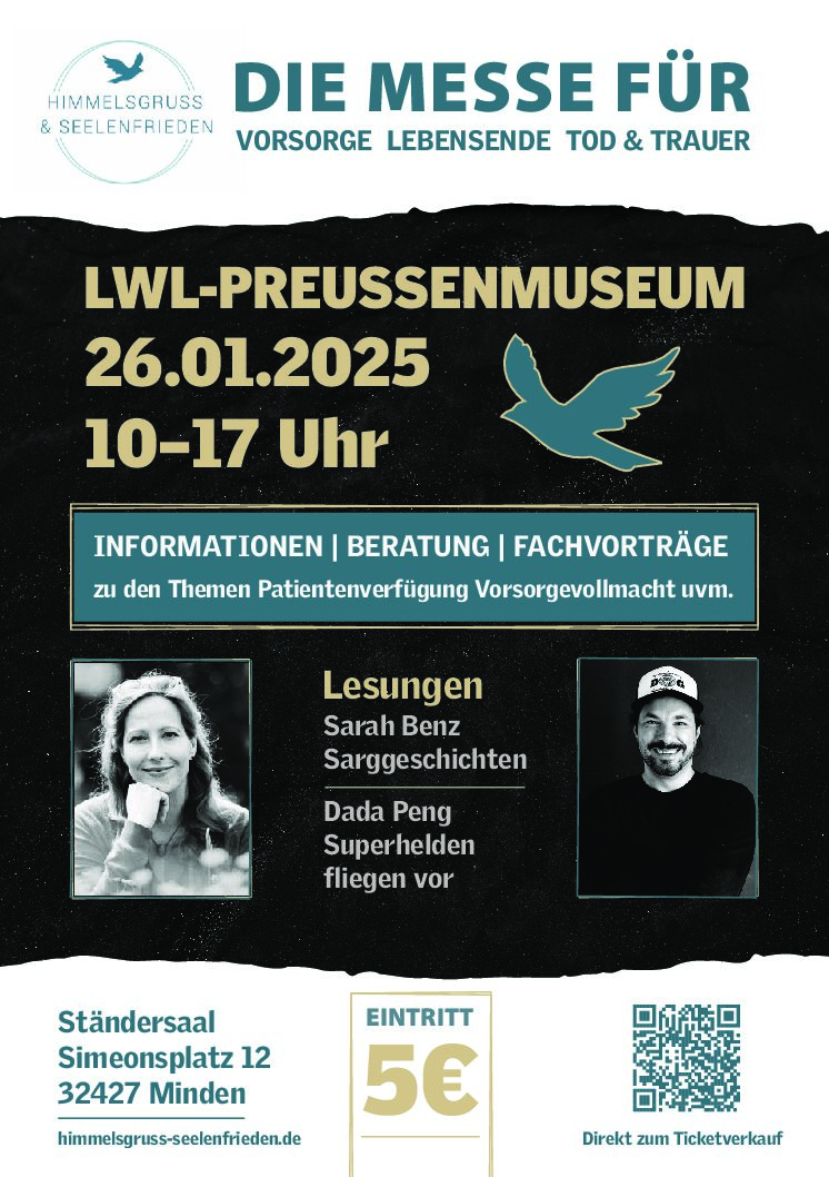 Himmelsgruss und Seelenfrieden – Messe rund um die Themen Vorsorge, Lebensende, Tod und Trauer am 26. Januar im Preußenmuseum